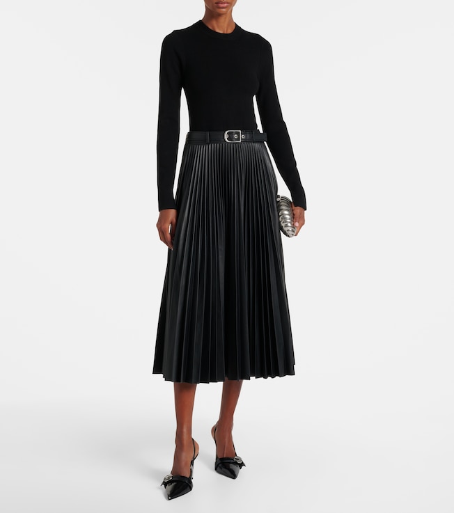 SIMKHAI Abilene knitted pleated midi dress