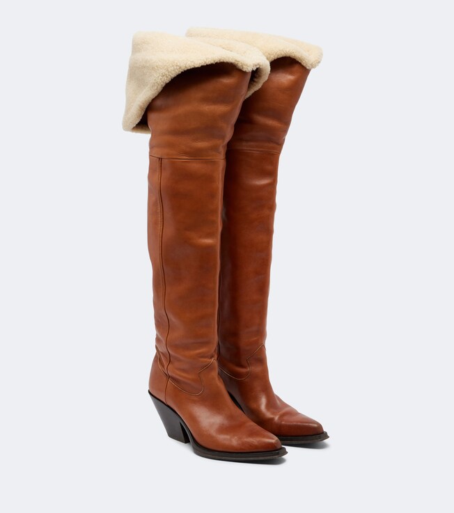 Chloé Azelan  leather over-the-knee boots