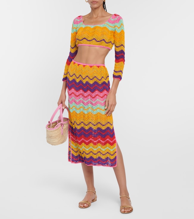 Anna Kosturova Chevron crochet crop top