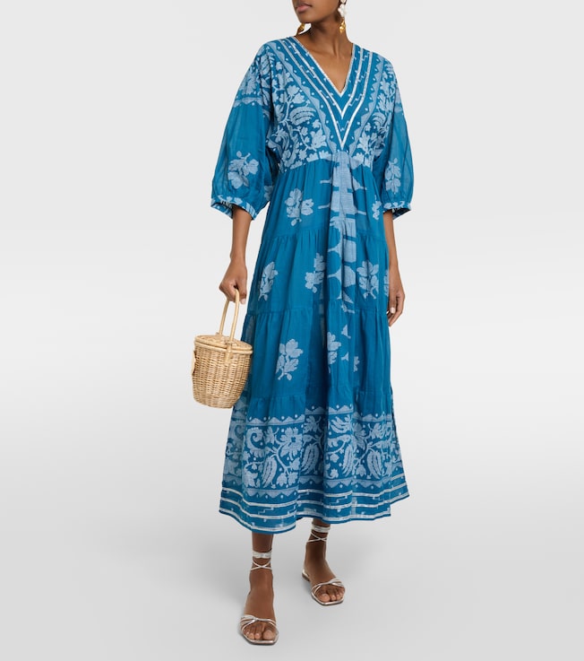 Juliet Dunn Dhaka printed cotton midi dress