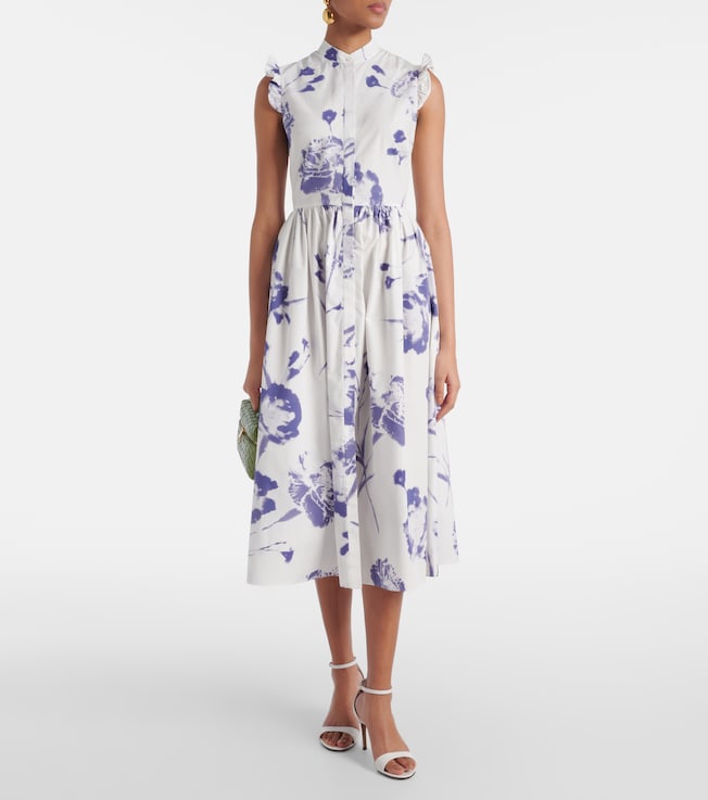 Erdem Floral cotton poplin midi dress