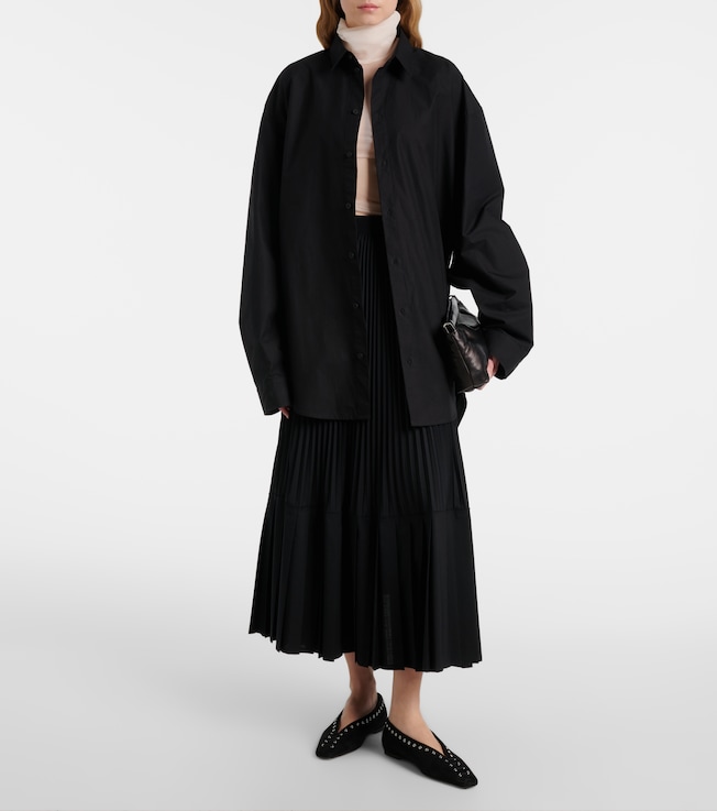 Junya Watanabe Plissé wool-blend maxi skirt