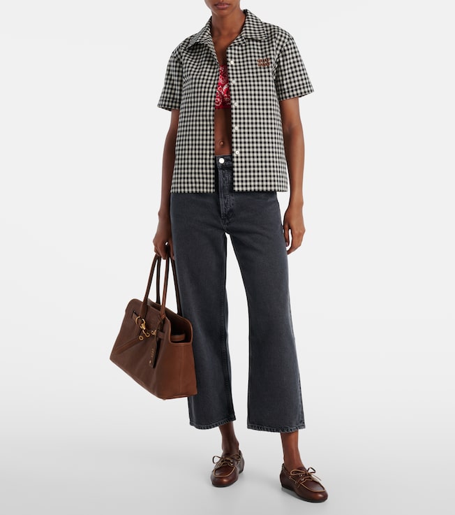 Agolde Arc cropped mid-rise wide-leg jeans