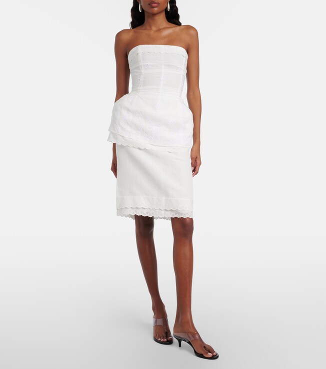 Magda Butrym Scalloped cotton-blend bandeau top