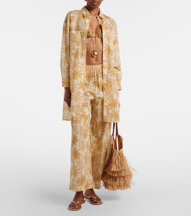 Eres Itinerant printed cotton wide-leg pants