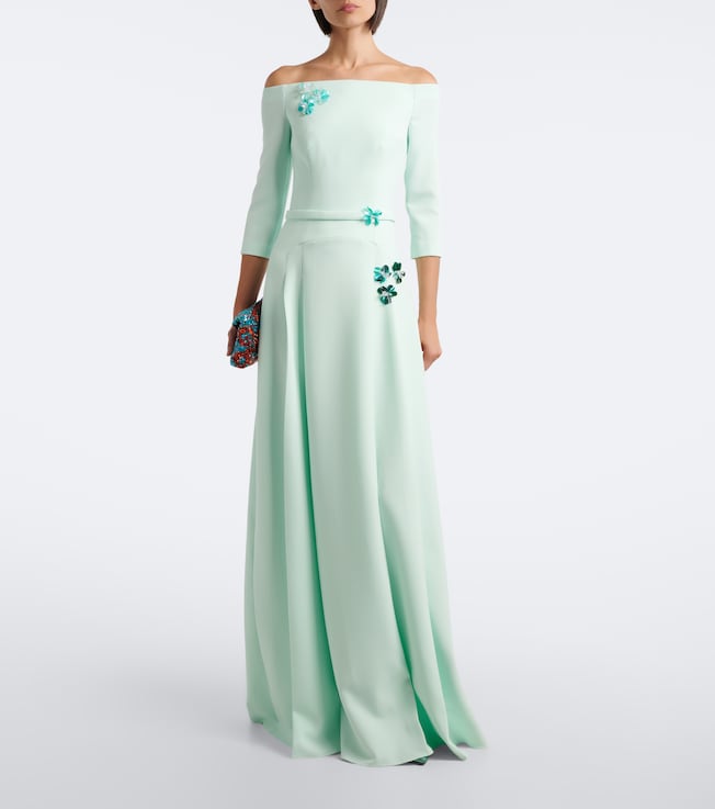 Safiyaa Amadora off-shoulder crêpe gown