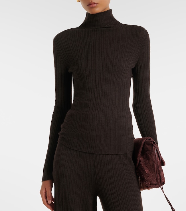 AGNONA Turtleneck cashmere, wool, and silk sweater