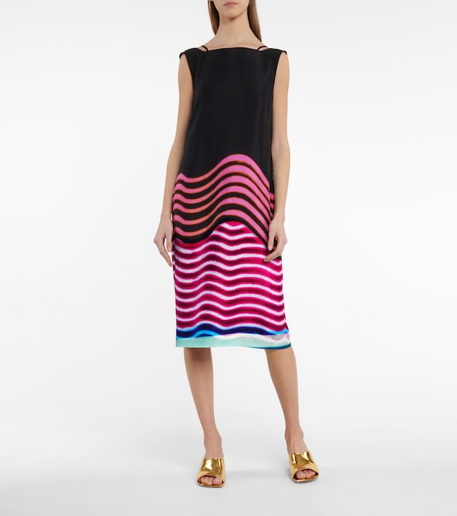 Dries Van Noten Printed boatneck midi dress