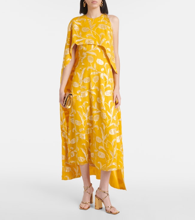 Markarian Caped silk-blend midi dress