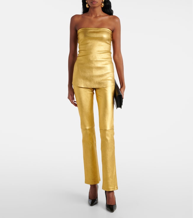 Stouls JP Long metallic leather slim pants