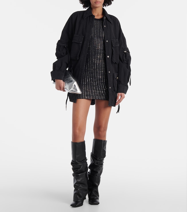 THE ATTICO Embellished cotton minidress