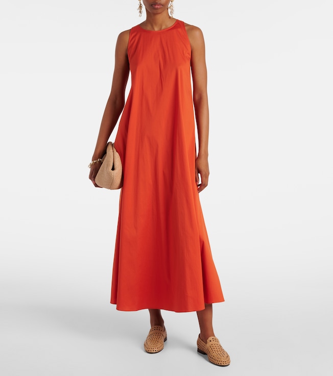 Max Mara Romea cotton-blend poplin maxi dress