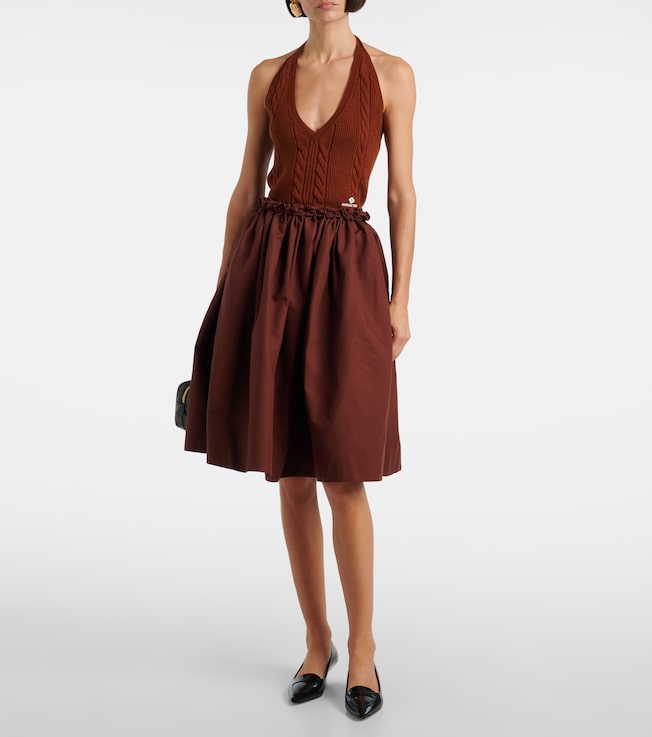SHUSHU/TONG Ruffled cotton midi skirt