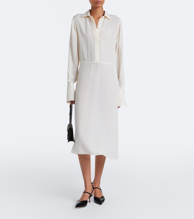 Fendi Chevron jacquard silk midi dress