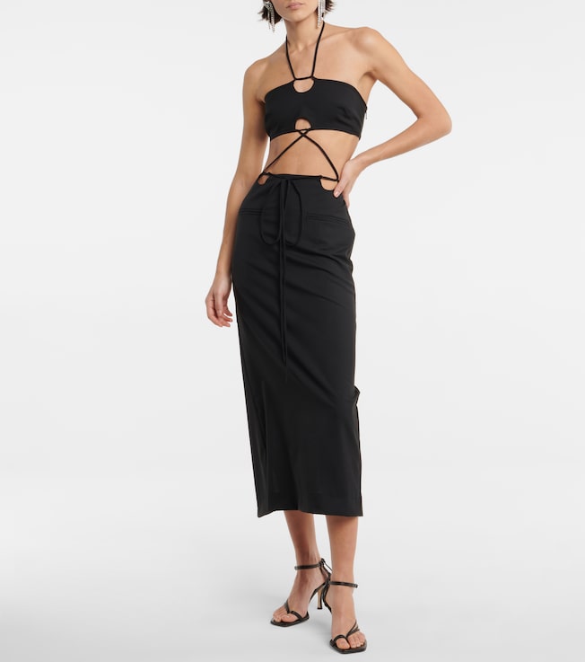 Christopher Esber Cutout wool-blend maxi dress