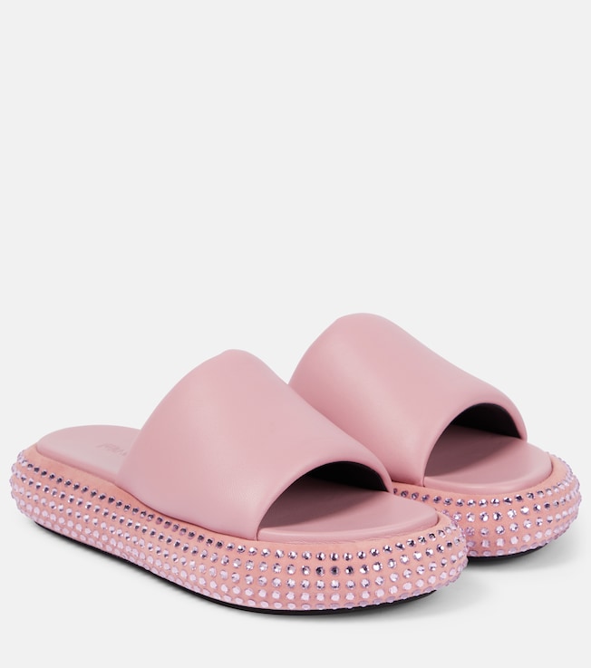 Jw Anderson Embellished leather platform sandals