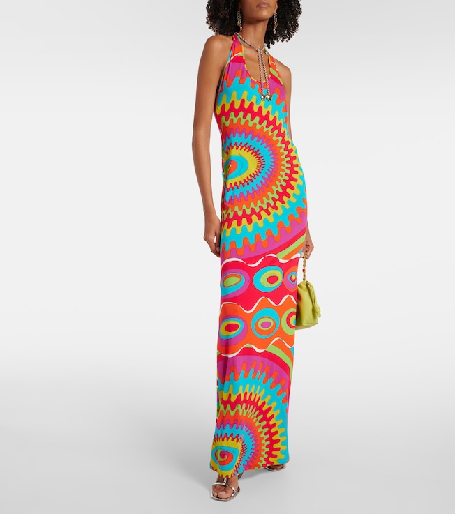 Pucci Bersaglio halterneck jersey maxi dress