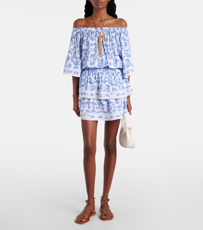 Melissa Odabash Micha printed tiered minidress