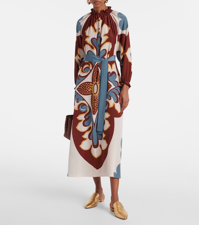 La DoubleJ Cerere silk crêpe de chine midi dress