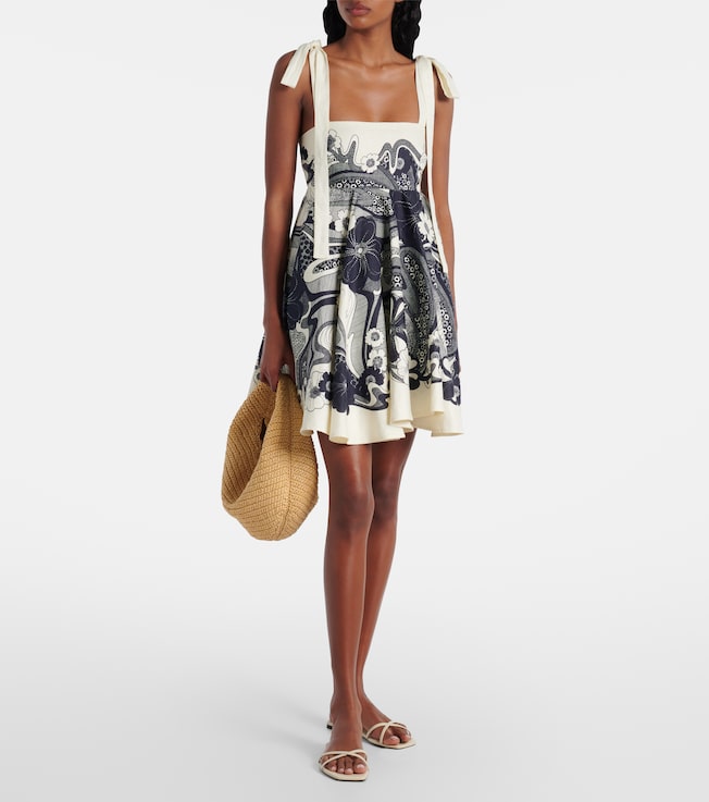 Alémais Mickey floral linen minidress