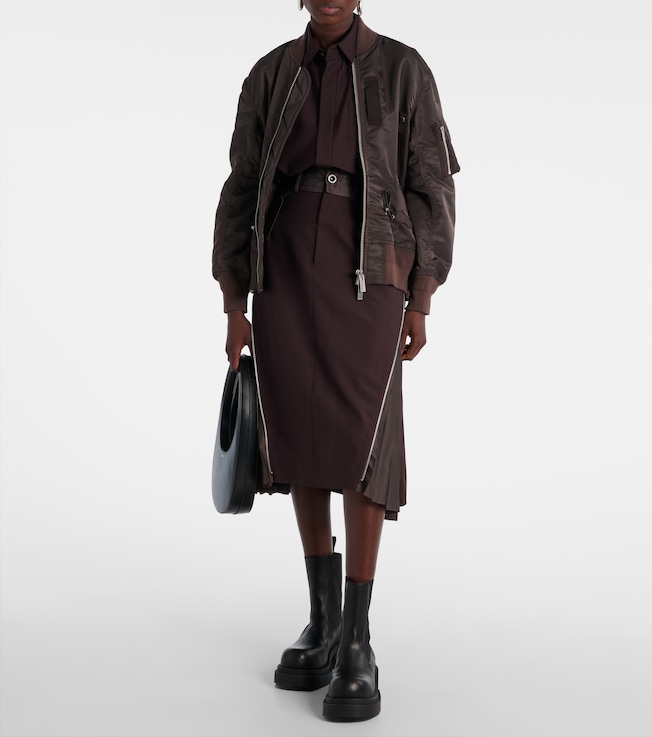 Sacai Pleated midi skirt