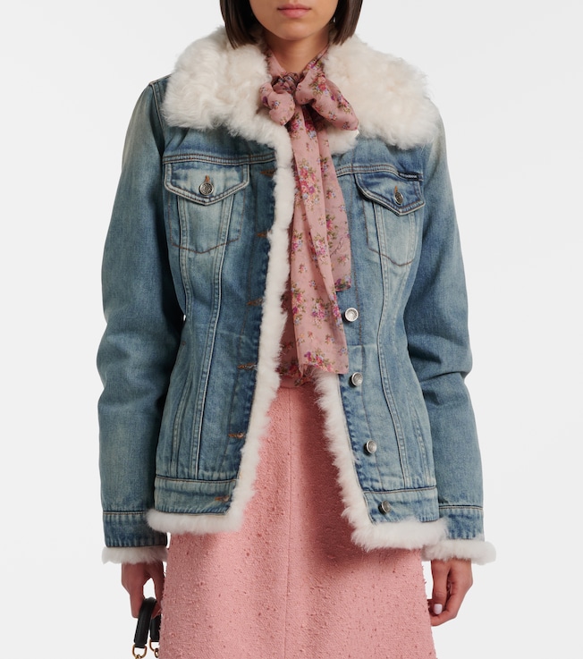 Dolce&Gabbana Shearling-trimmed denim jacket