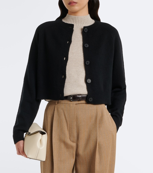 LOULOU DE SAISON Heike cropped cashmere cardigan