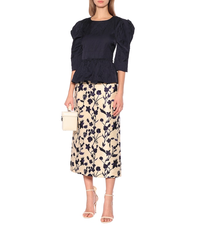 BROCK COLLECTION Qualita jacquard peplum top