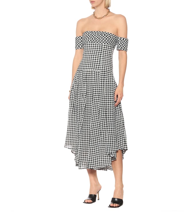 KHAITE Amanda gingham midi dress