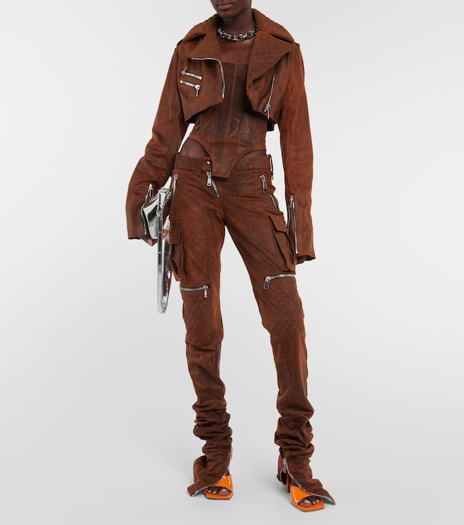 LaQuan Smith Leather straight pants