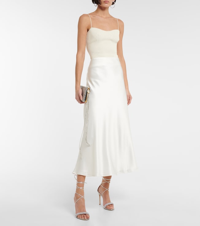 Galvan Bridal satin midi skirt