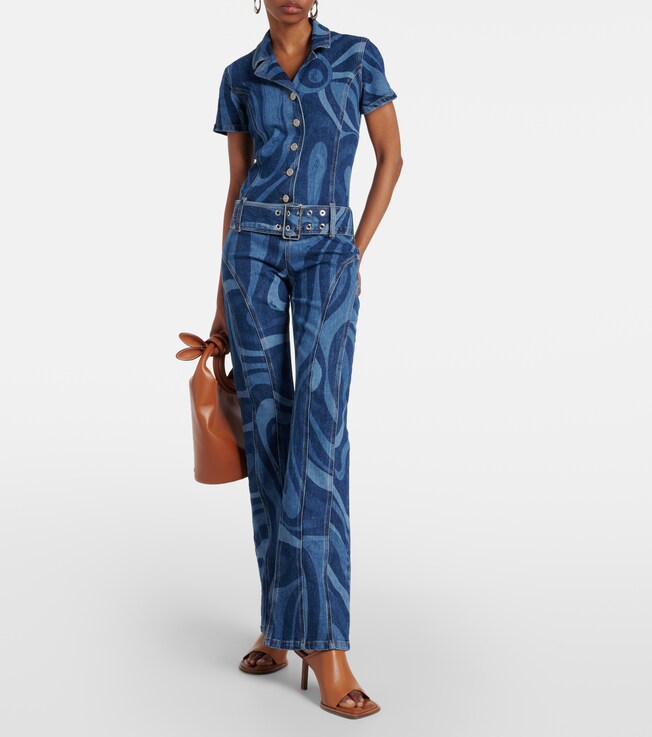 Pucci Marmo belted denim jumpsuit