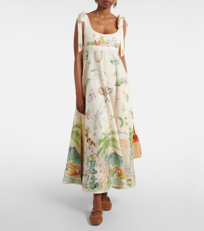 Alémais Anouk printed linen midi dress