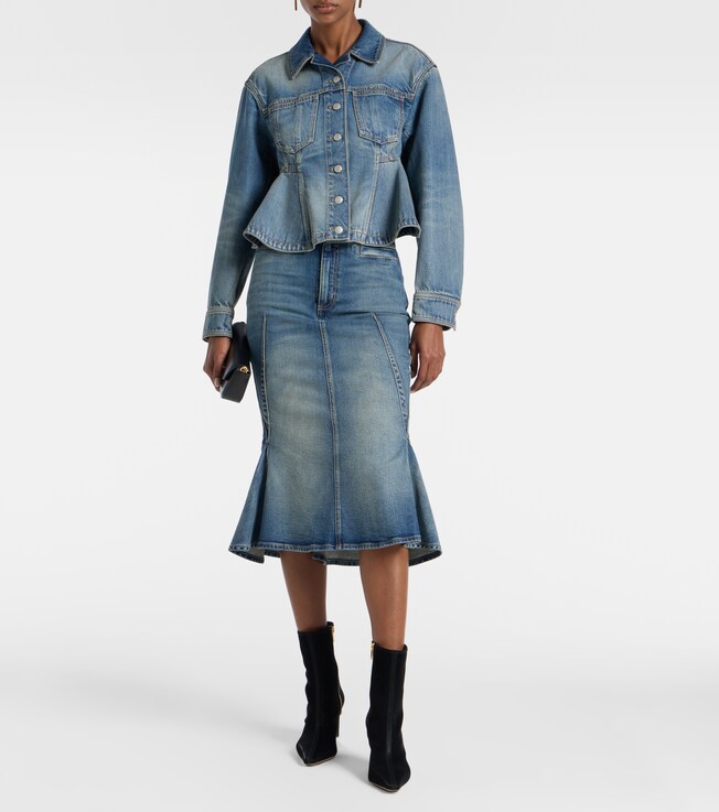 McQueen Peplum denim jacket