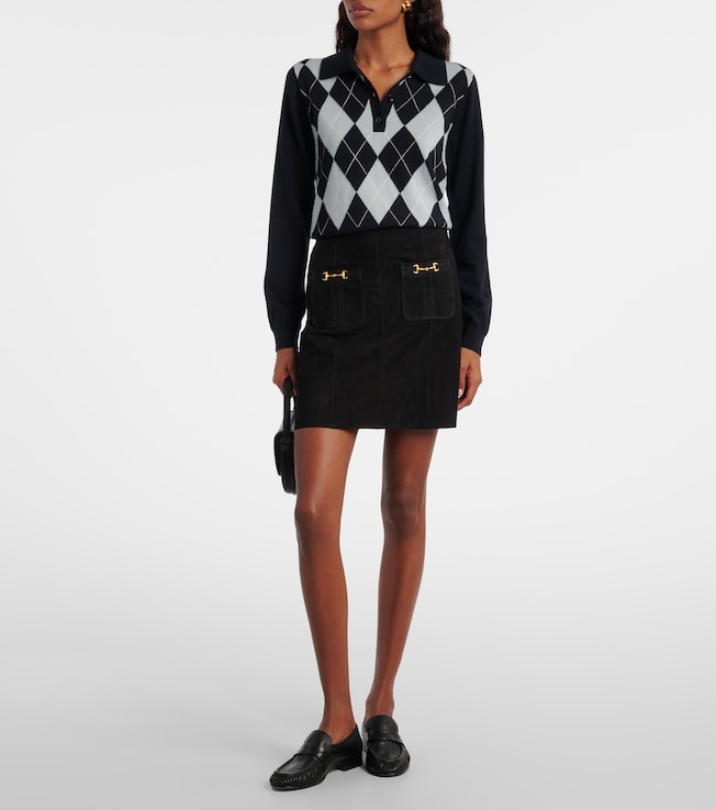 RIXO Wiley suede miniskirt