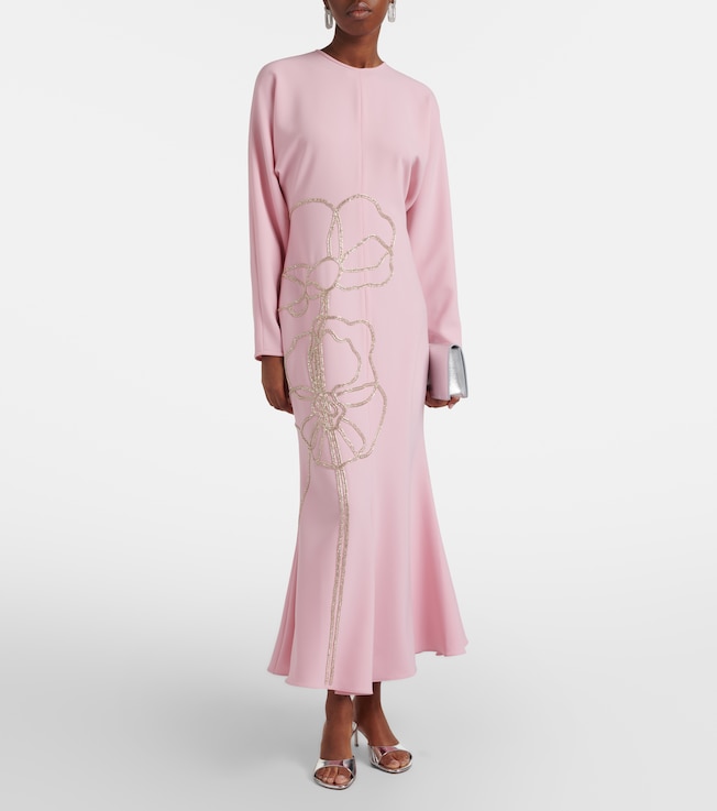 Costarellos Avenna embellished crêpe midi dress
