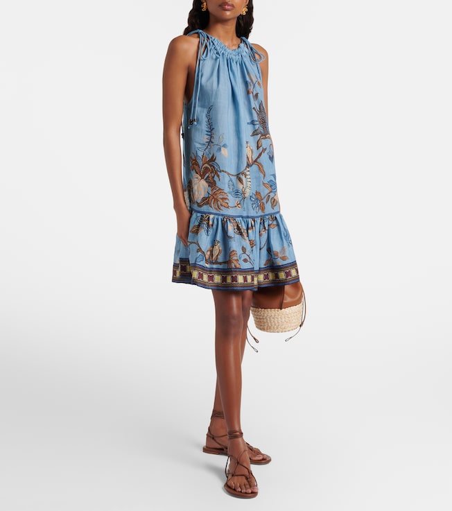 Alémais Georgie printed ramie minidress