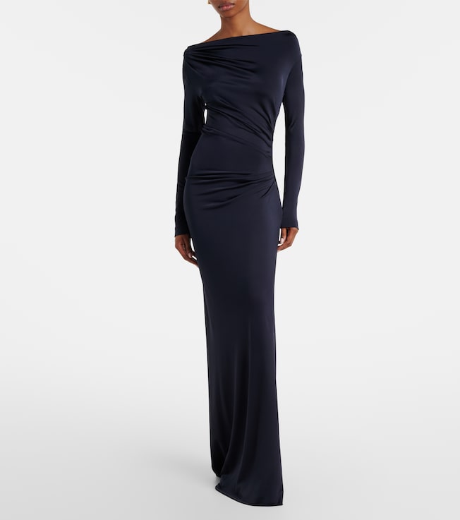 Victoria Beckham Gathered jersey maxi dress