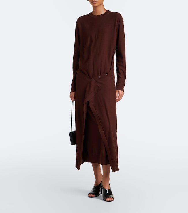 Lemaire Lemaire Deconstructed wool-blend midi dress