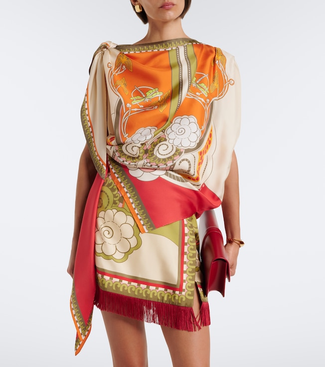 La DoubleJ Full-On printed silk twill top
