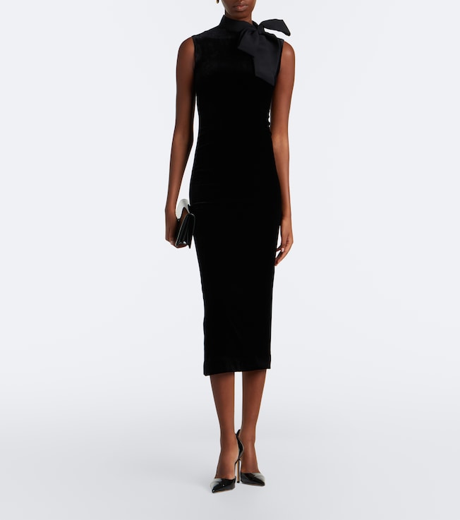 Roland Mouret Roland Mouret Tie-neck velvet cocktail dress