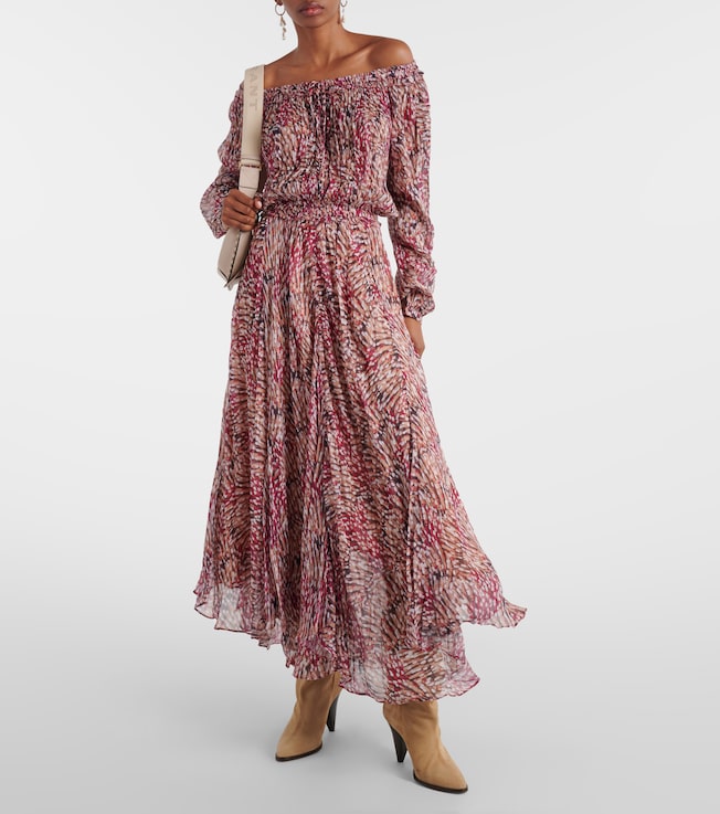Marant Étoile Volga printed off-shoulder maxi dress