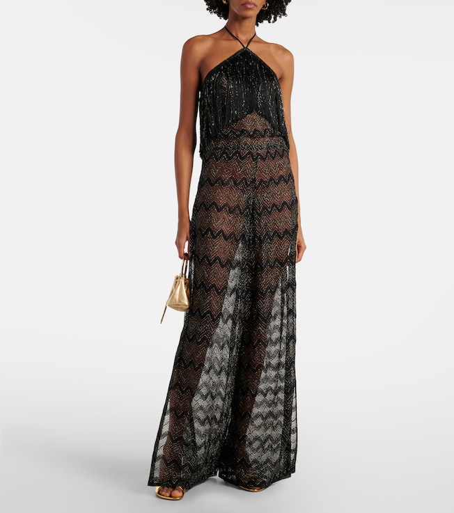 Missoni Zigzag fringed lamé jumpsuit