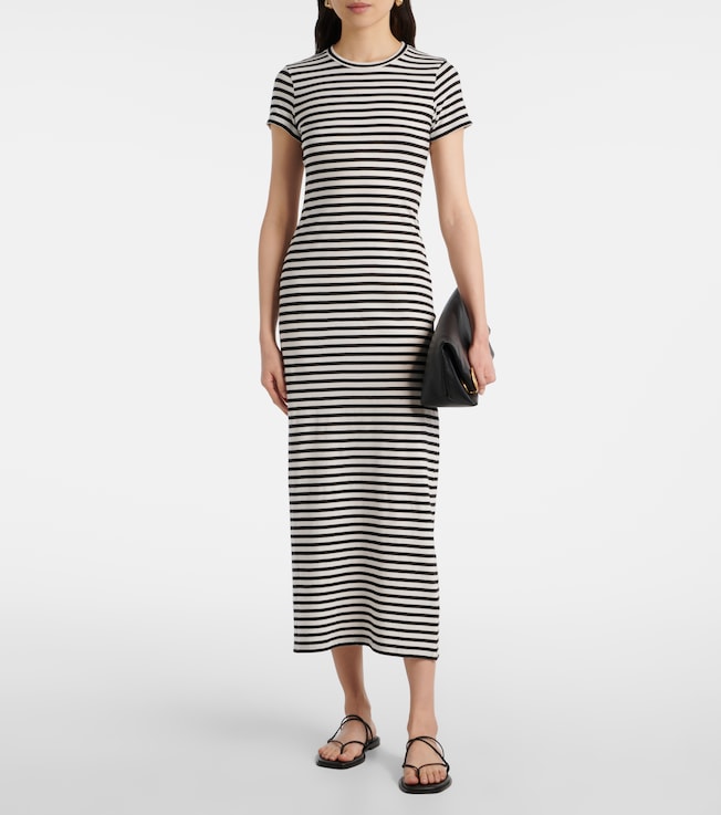 Nili Lotan Striped cotton jersey maxi dress