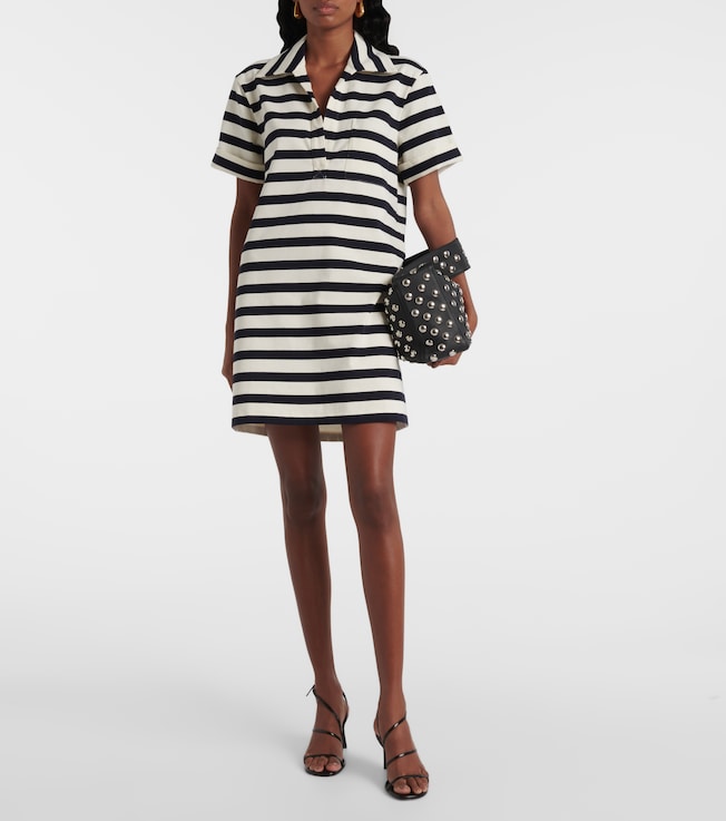 Veronica Beard Cayden striped cotton polo dress