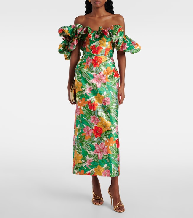 Alémais Printed off-shoulder maxi dress