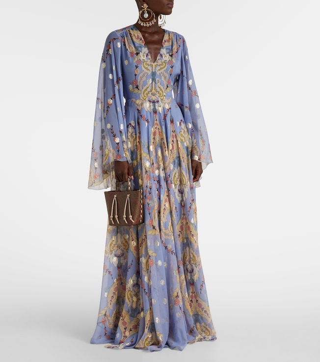 Etro Floral silk georgette gown