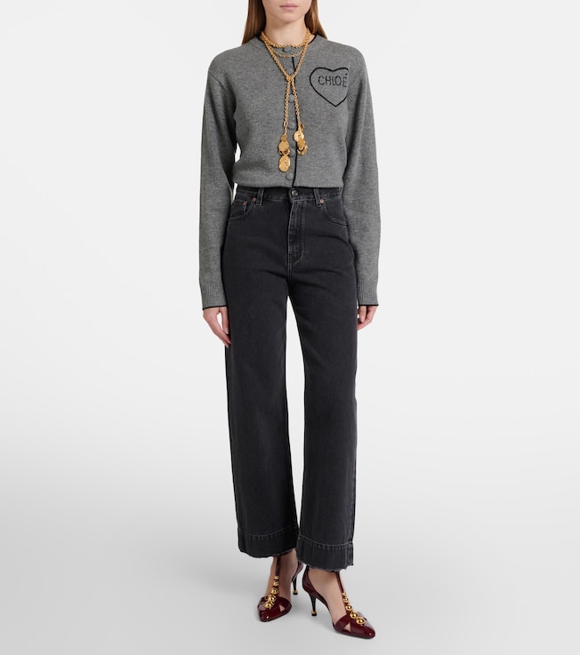 Chloé Logo wool and cashmere cardigan 