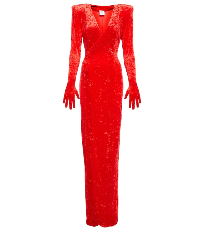 Vetements Wrap velvet maxi dress