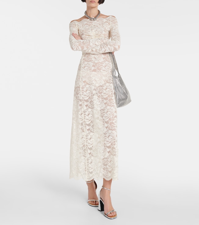 Rabanne Off-shoulder lace maxi dress
